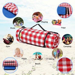 Three Donkeys Machine Washable Extra Large Picnic and Beach Blanket Handy Mat
